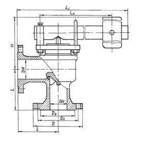 КЛАПАН ПРЕДОХРАНИТЕЛЬНЫЙ ОДНОРЫЧАЖНЫЙ 17Ч18БР DN 80-150; PN 1,6 МПа — изображение 2