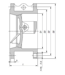 КЛАПАН (ЗАТВОР) ОБРАТНЫЙ 19Ч24БР DN 300-1000 PN 1,6 МПа — изображение 2